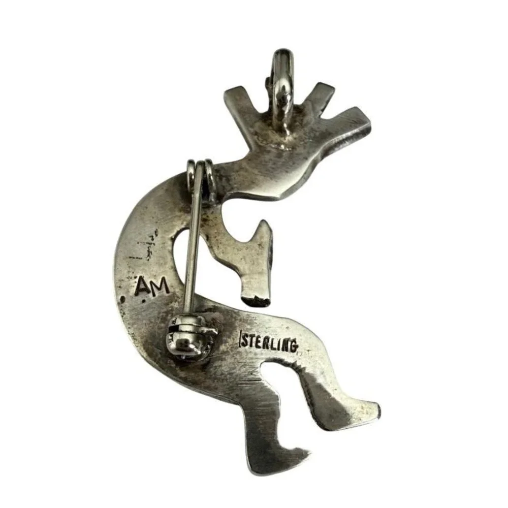 Alfred Martinez AM Sterling Silver Navajo Brooch Pendant Native American Pin‎ 9G